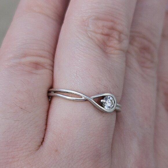 Pandora 925 Sterling Silver Infinite Lab Grown Diamond Ring .15CT Size 7 w/ Box - Picture 5 of 12